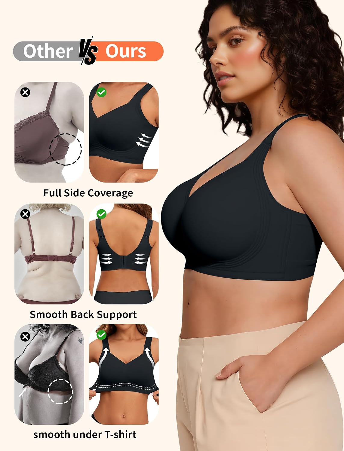 Thumbnail 4 de PoseFree Seamless Wireless Supportive Bra Full Coverage