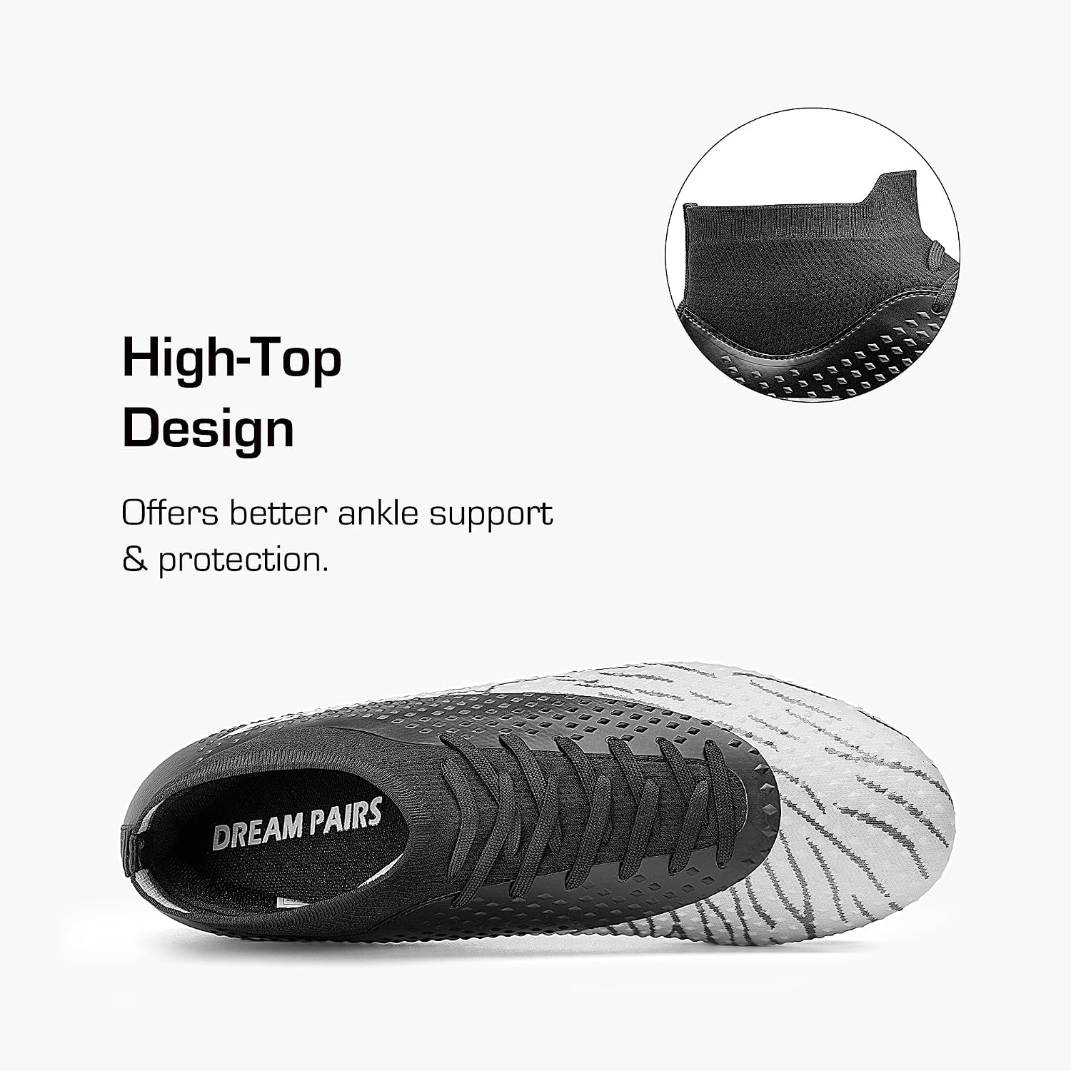 Detalle de DREAM PAIRS Men’s High-Top Firm Ground Soccer Cleats FG/AG