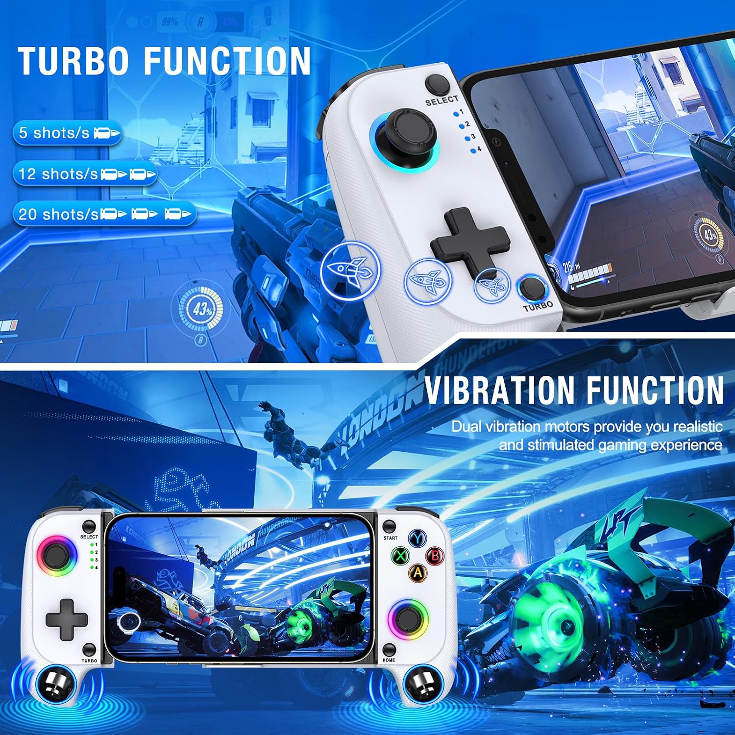 Detalle de Fanxieast Ultimate Wireless Mobile Gaming Controller for iPhone/Android