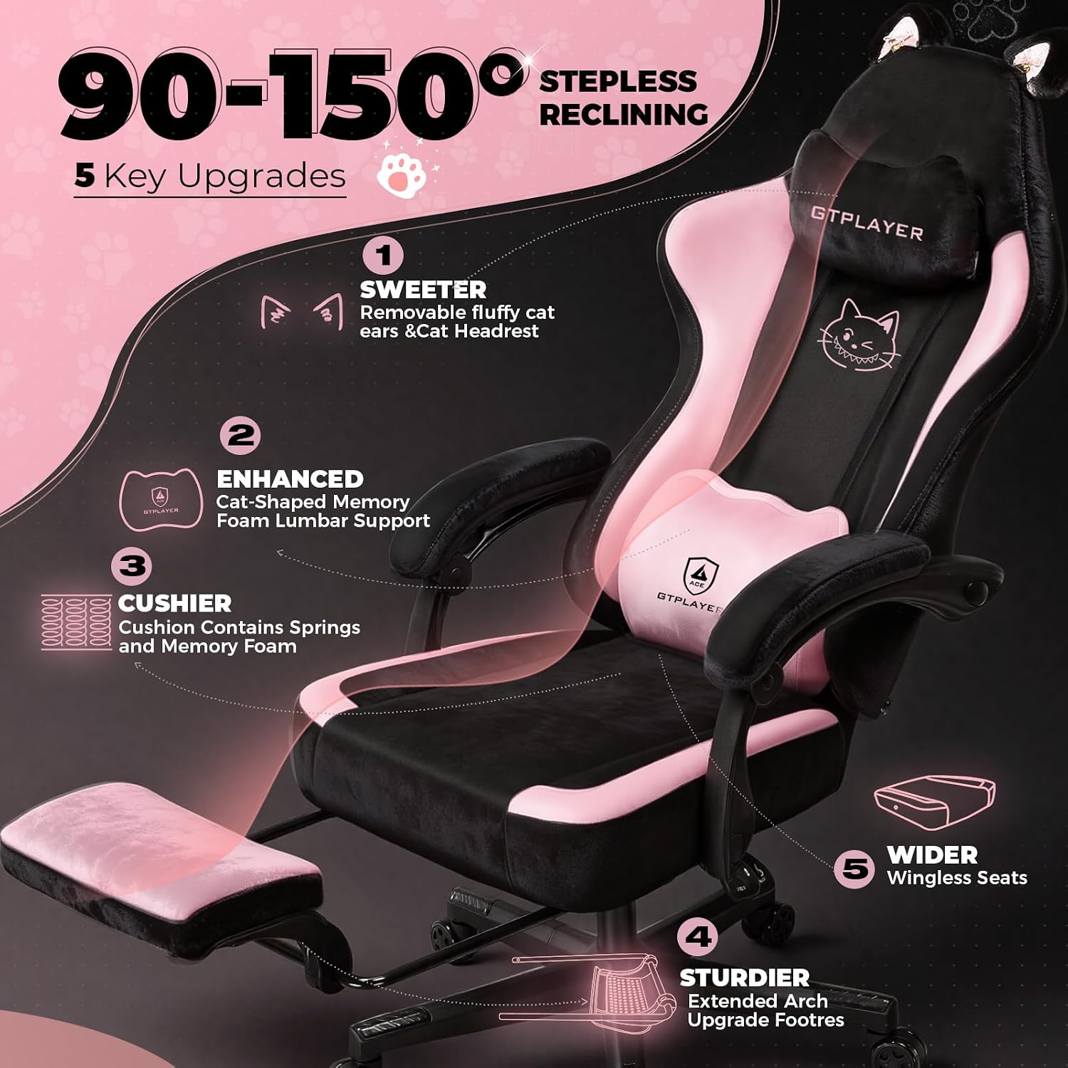 Detalle 1 de GTPLAYER gaming chair pink