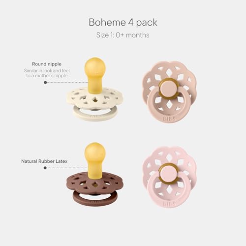 Detalle 2 de BIBS Boheme 4 tétines latex, taille 1