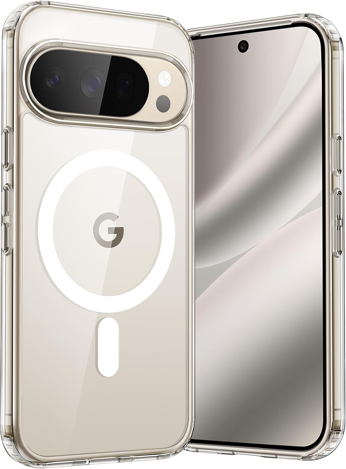Detalle de JETech Cover Magnetica Trasparente per Google Pixel 10/10 Pro 2025 – Compatibile MagSafe e Pixelsnap
