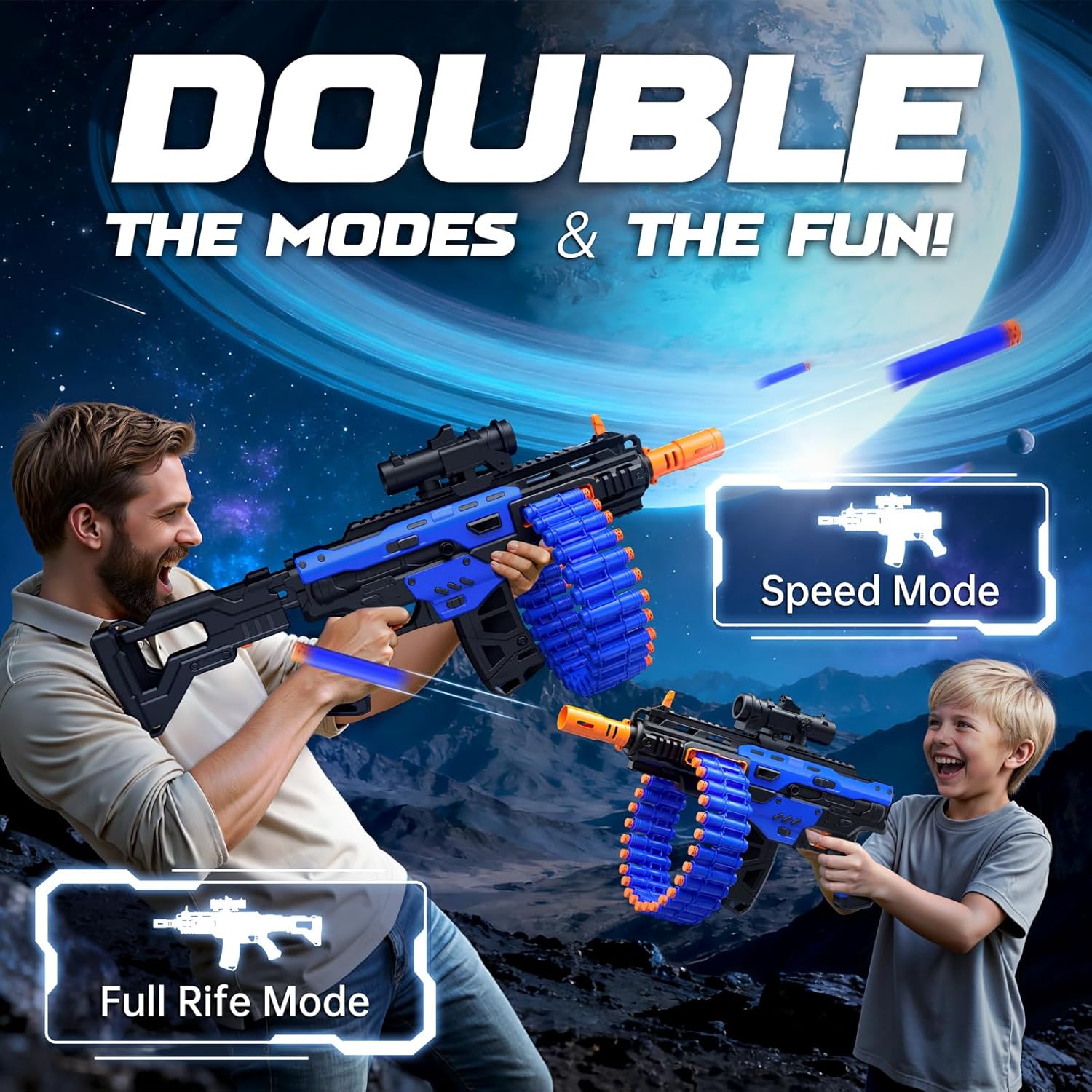 Thumbnail 5 de SOFITEN Electric Automatic Toy Gun with Scope: 30-Dart Drum, 100 Darts, and Fully Loaded Battle Kit