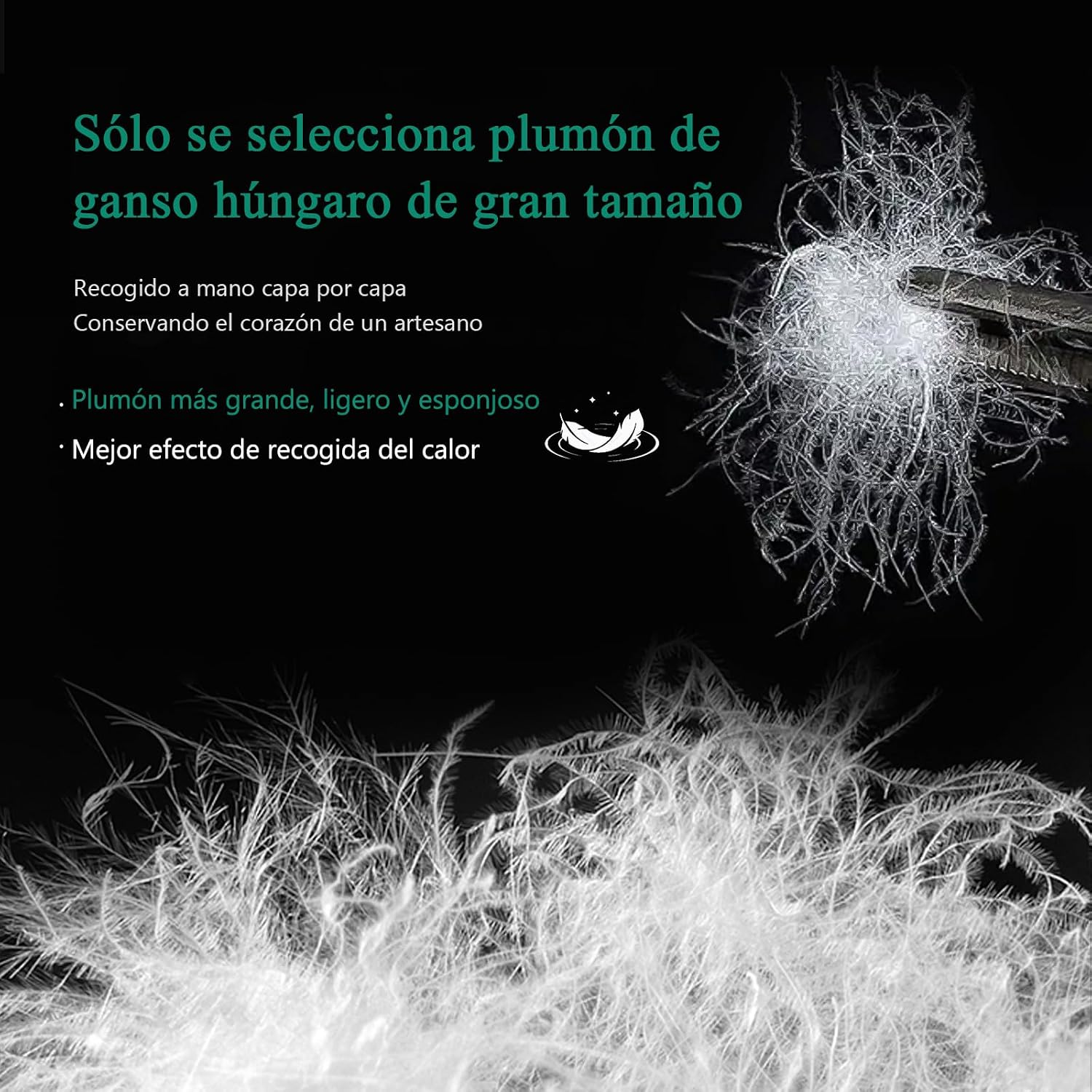 Thumbnail 2 de APSMILE Edredón de Plumas y Plumón 155x220 cm