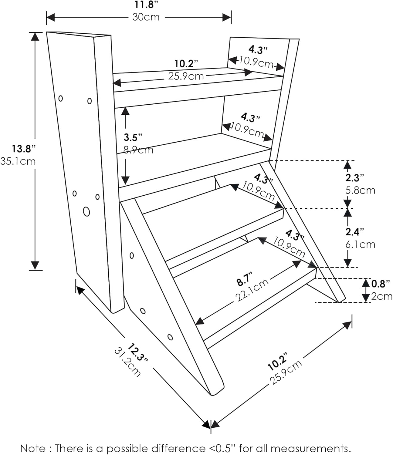 Detalle de Furinno Tioman – Scaletta per piante in legno massiccio