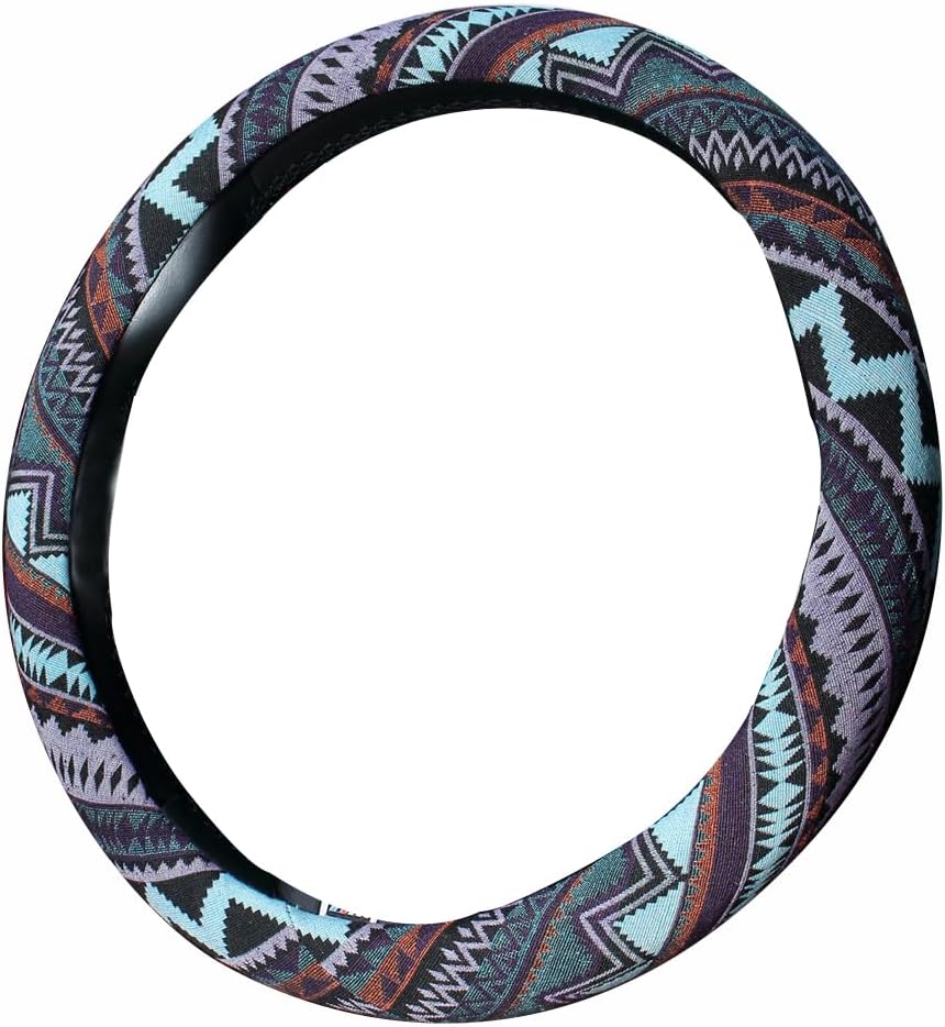 Detalle de Istn 2018 Ethnic Style Coarse Flax Cloth Steering Wheel Cover, 15" (Medium) – Anti-Slip and Sweat Absorption