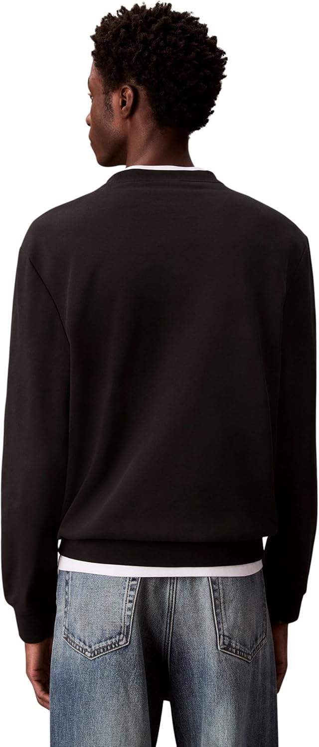 Detalle de Calvin Klein Men’s Round Neck Terry Badge Sweatshirt