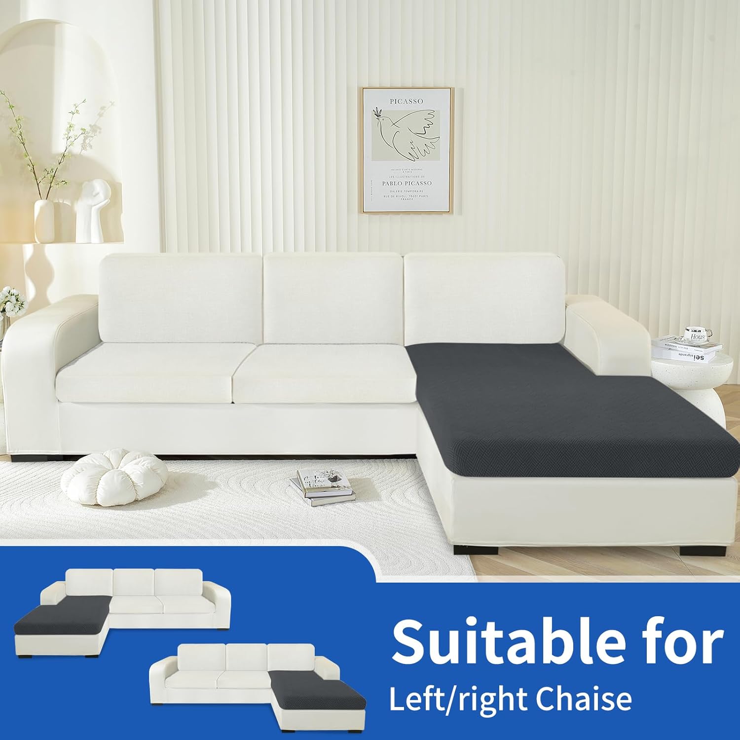 Thumbnail 1 de Ystyle Funda Asiento Sofa Elástico Gris oscuro