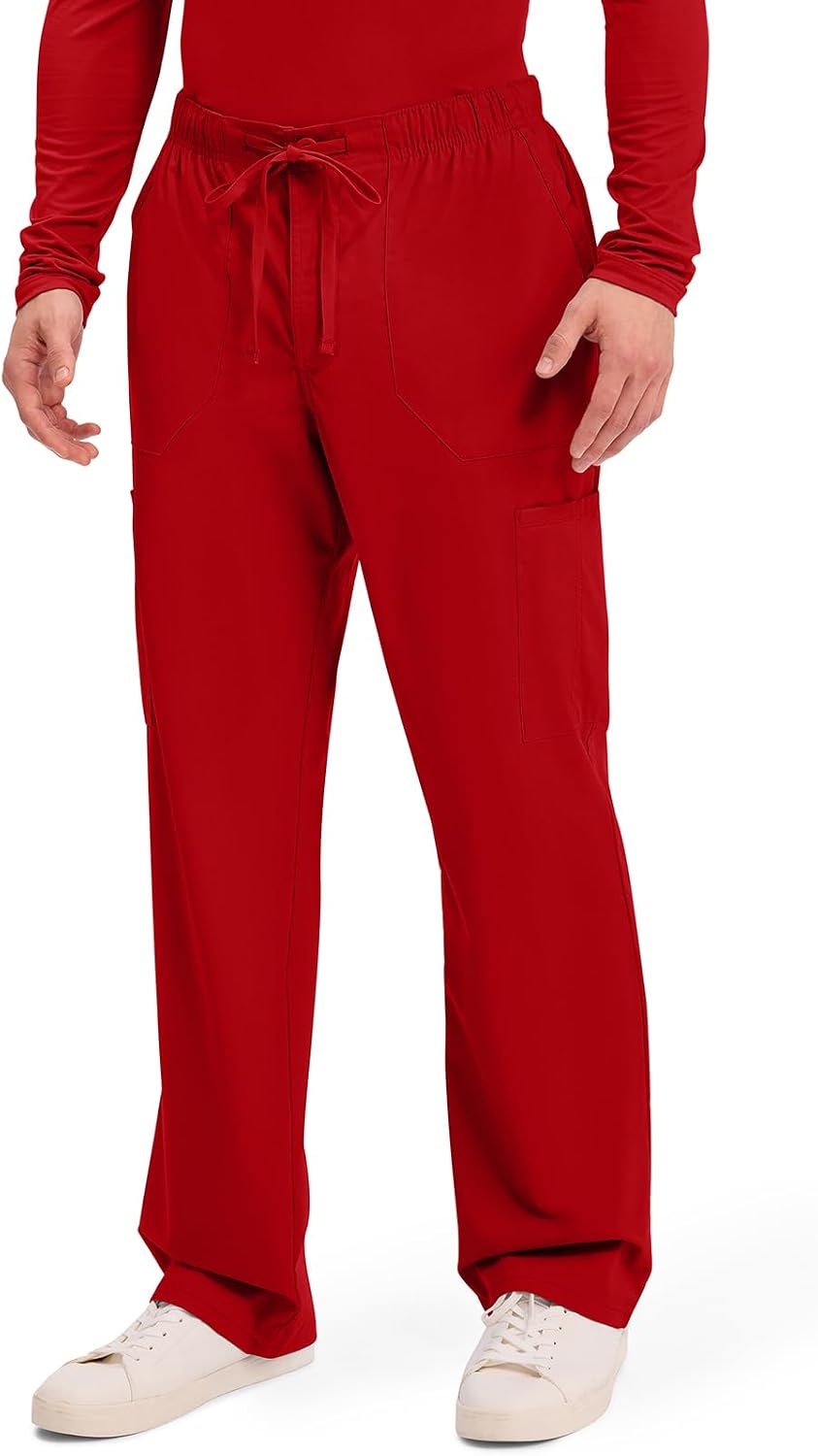 Detalle de Cherokee WW Professionals WW190 Men's Tapered Cargo Scrub Pants, 2-Way Stretch