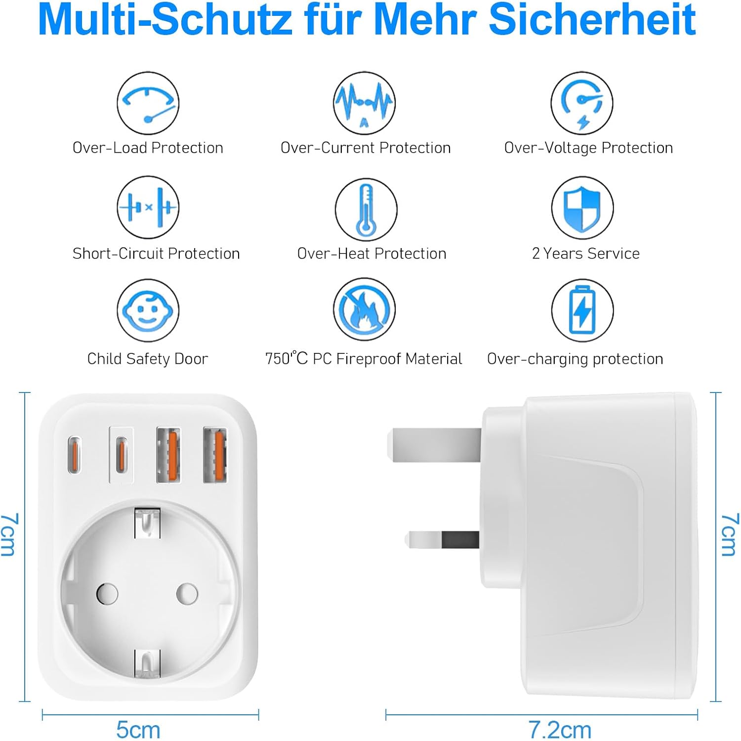 Thumbnail 5 de UK Reiseadapter Typ G mit 3750W 🔌