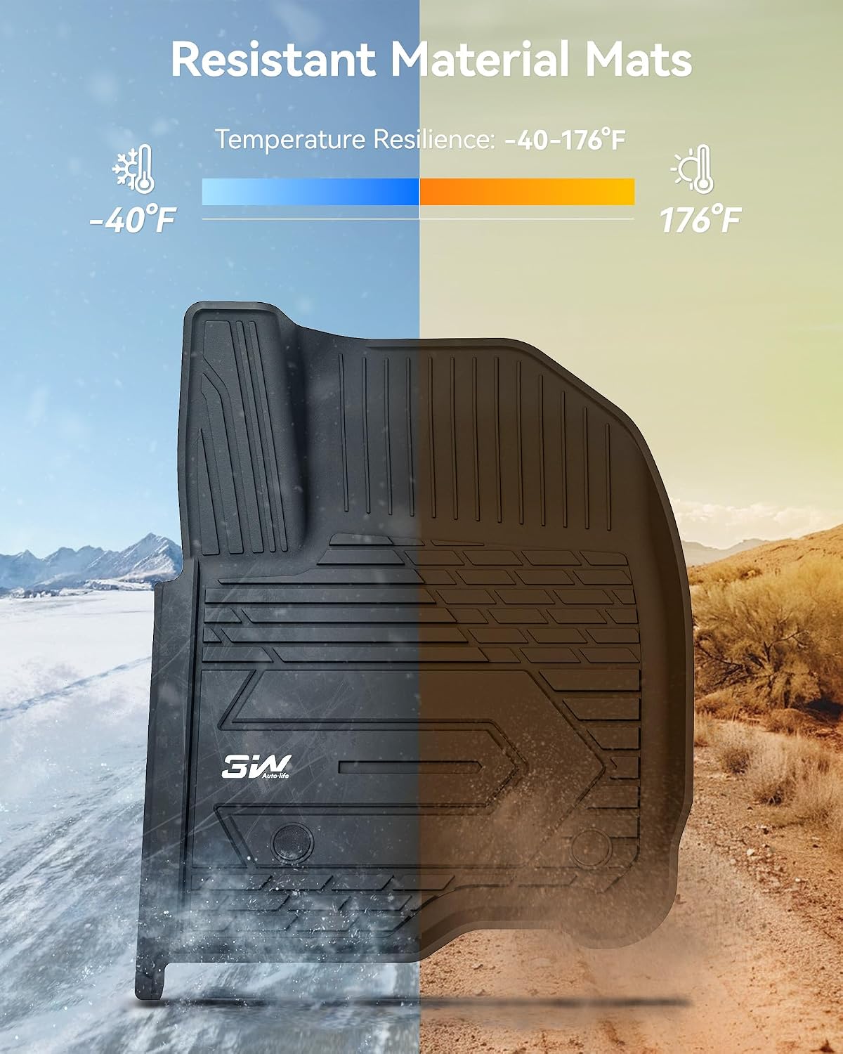 Thumbnail 5 de 3W Floor Mats Chevrolet Silverado/GMC Sierra 1500 TPE
