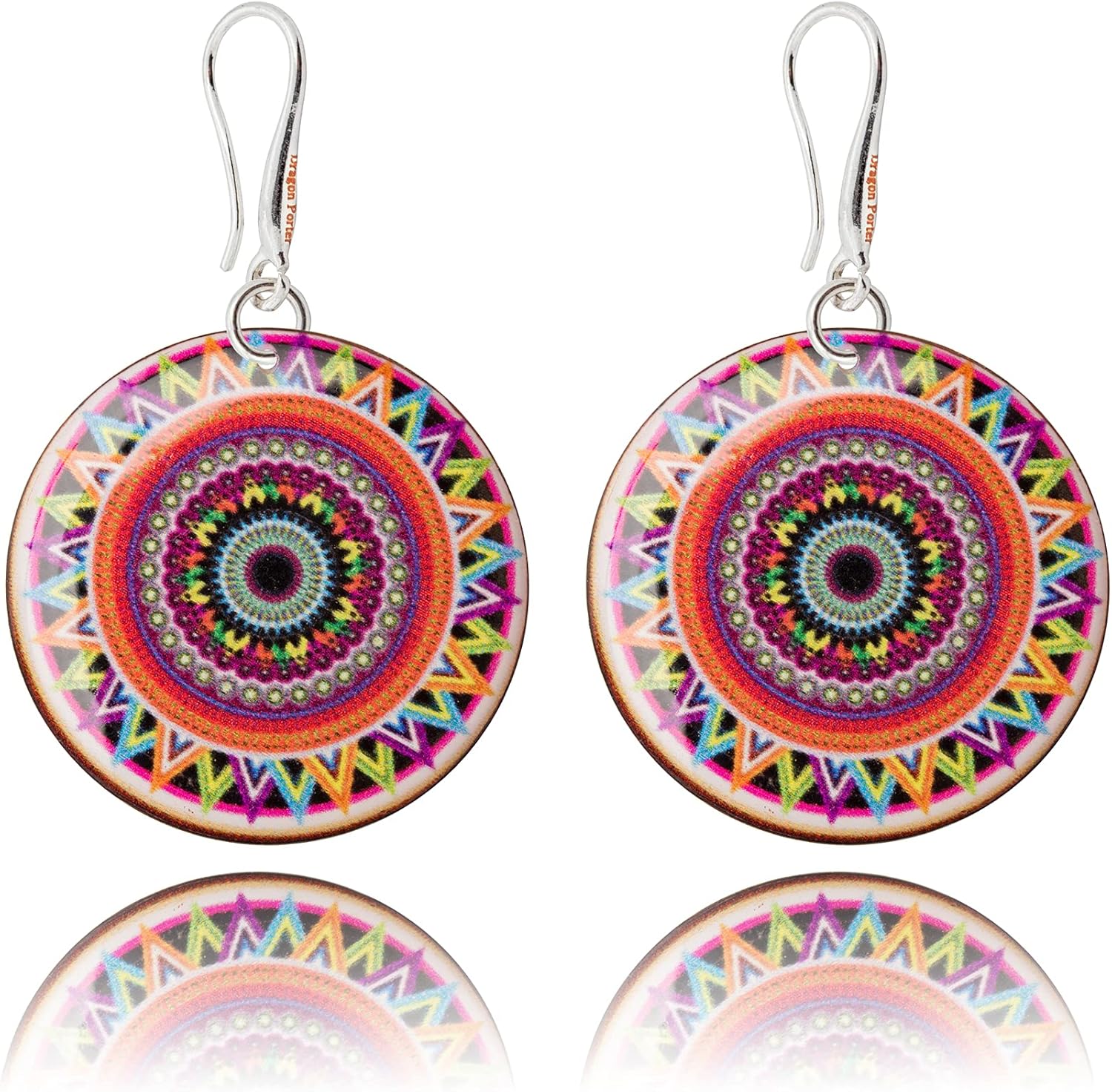 Thumbnail 6 de Boho Mandala Dangle Earrings for Women by Dragon Porter – Bold, Lightweight Statement Jewellery