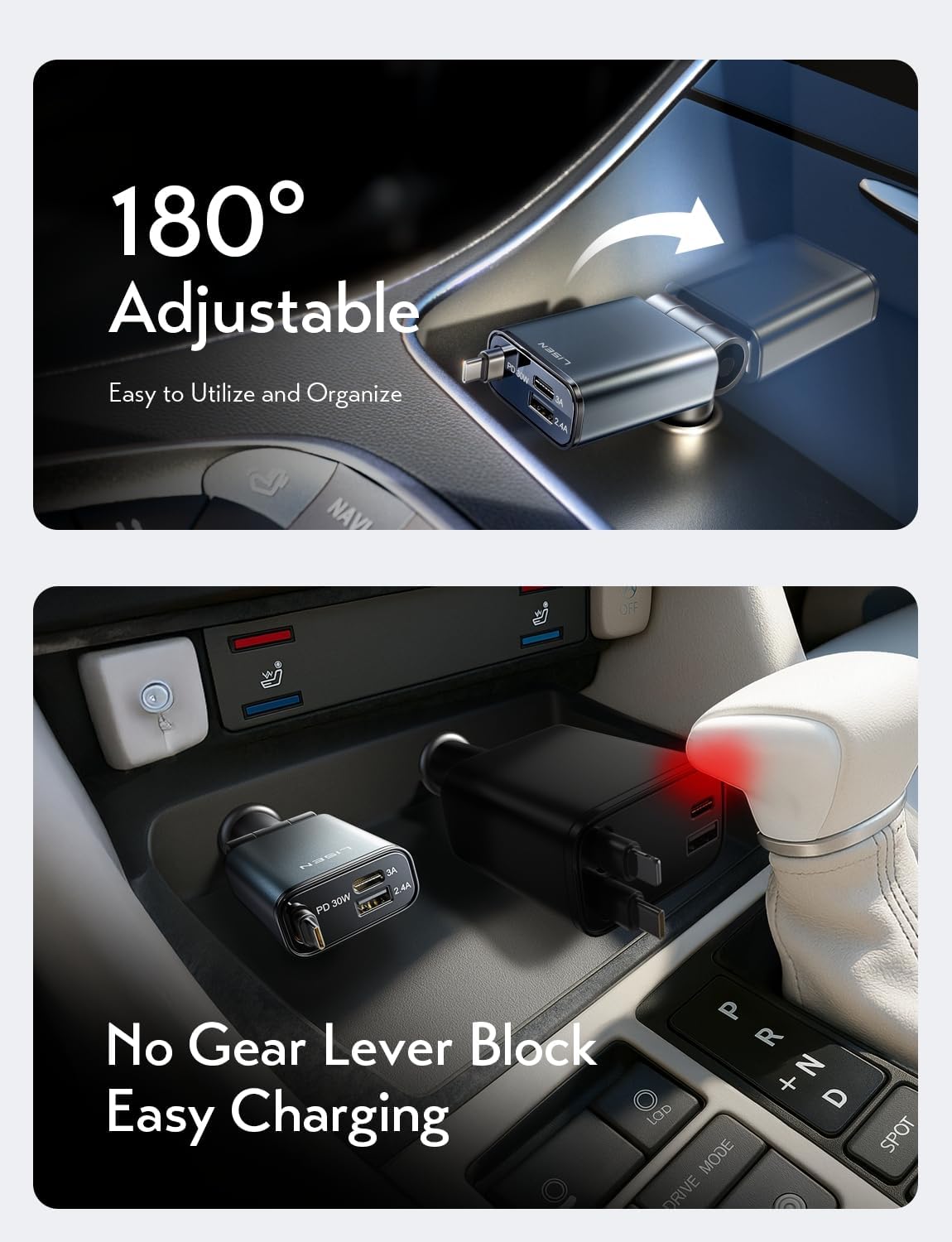 Thumbnail 6 de LISEN Retractable 57W USB‑C Car Charger