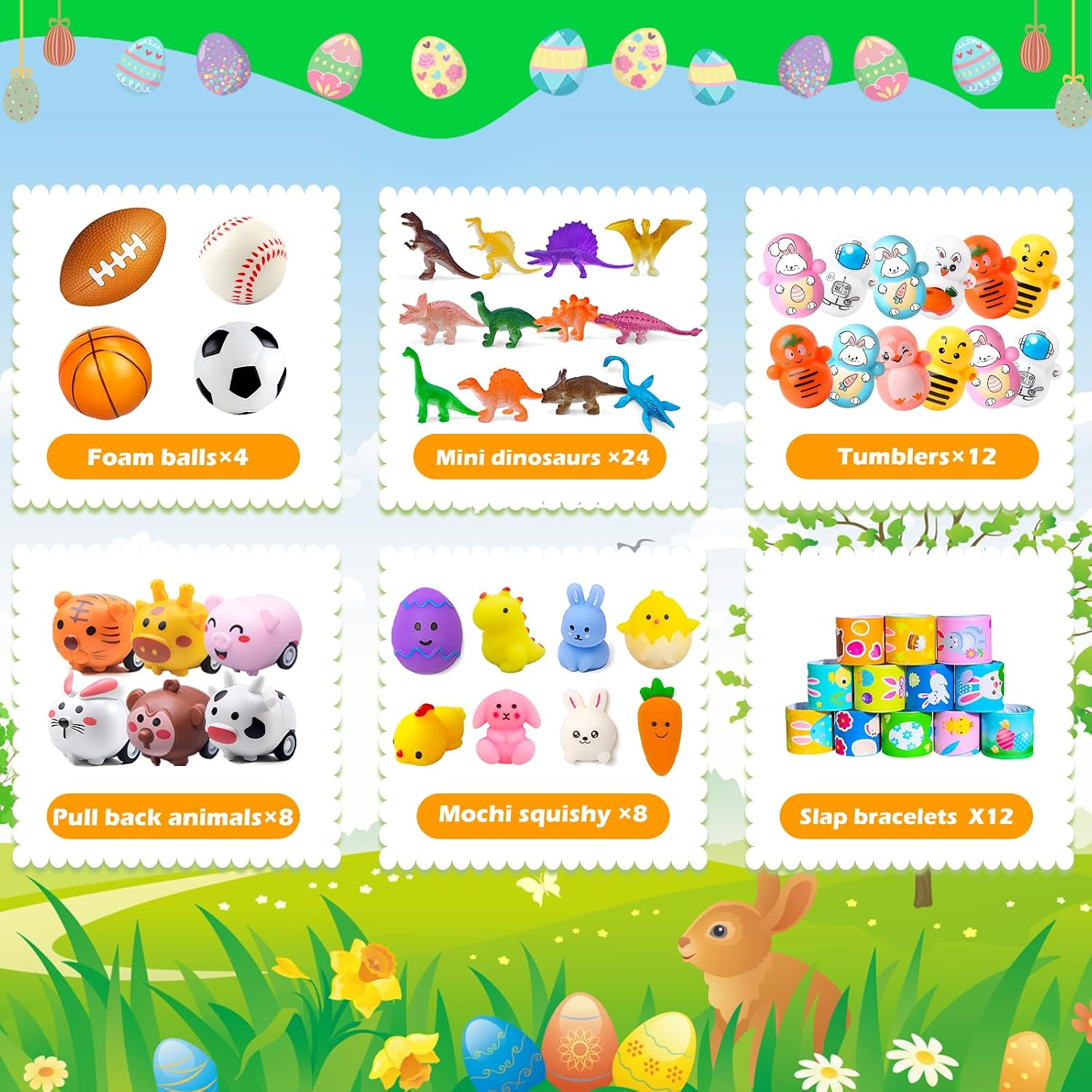 Detalle 2 de GOAUS Easter Egg Fillers 220 Pc party toys