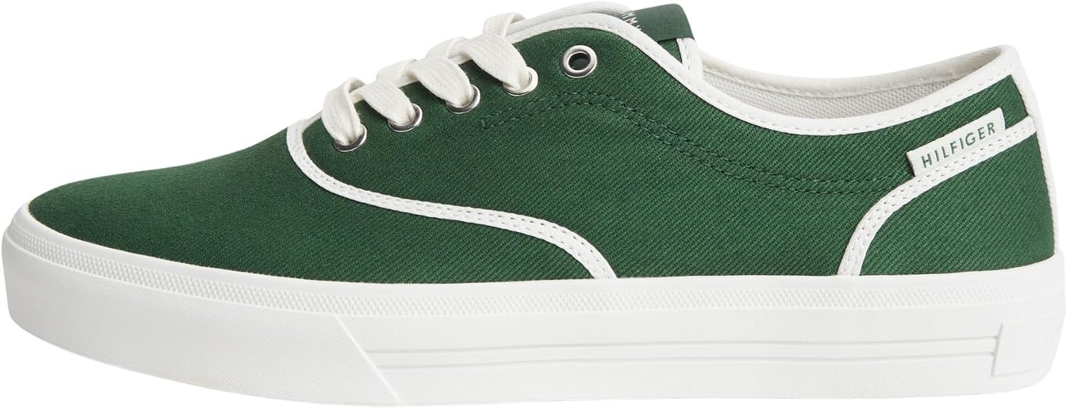 Detalle de Tommy Hilfiger Men's TH Vulc Cup Long Lace Canvas Low Top