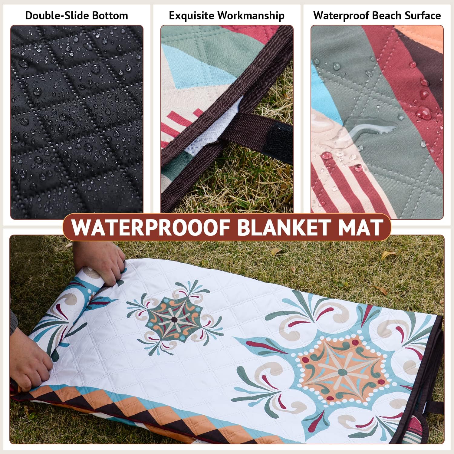 Thumbnail 3 de LARUTAN Waterproof Picnic Blanket 200x200CM