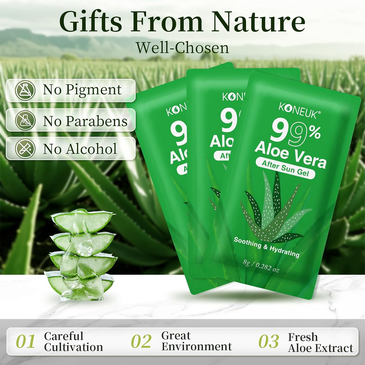 Thumbnail 1 de 200 Pack Bulk Aloe Vera Gel, 99% Pure Aloe for Face, Hair, and Skin Care