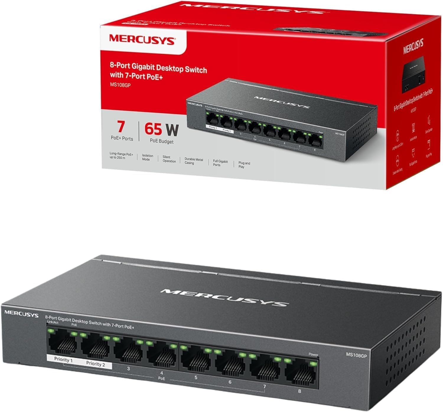 Thumbnail 6 de MERCUSYS MS108GS 8-Port Gigabit Switch