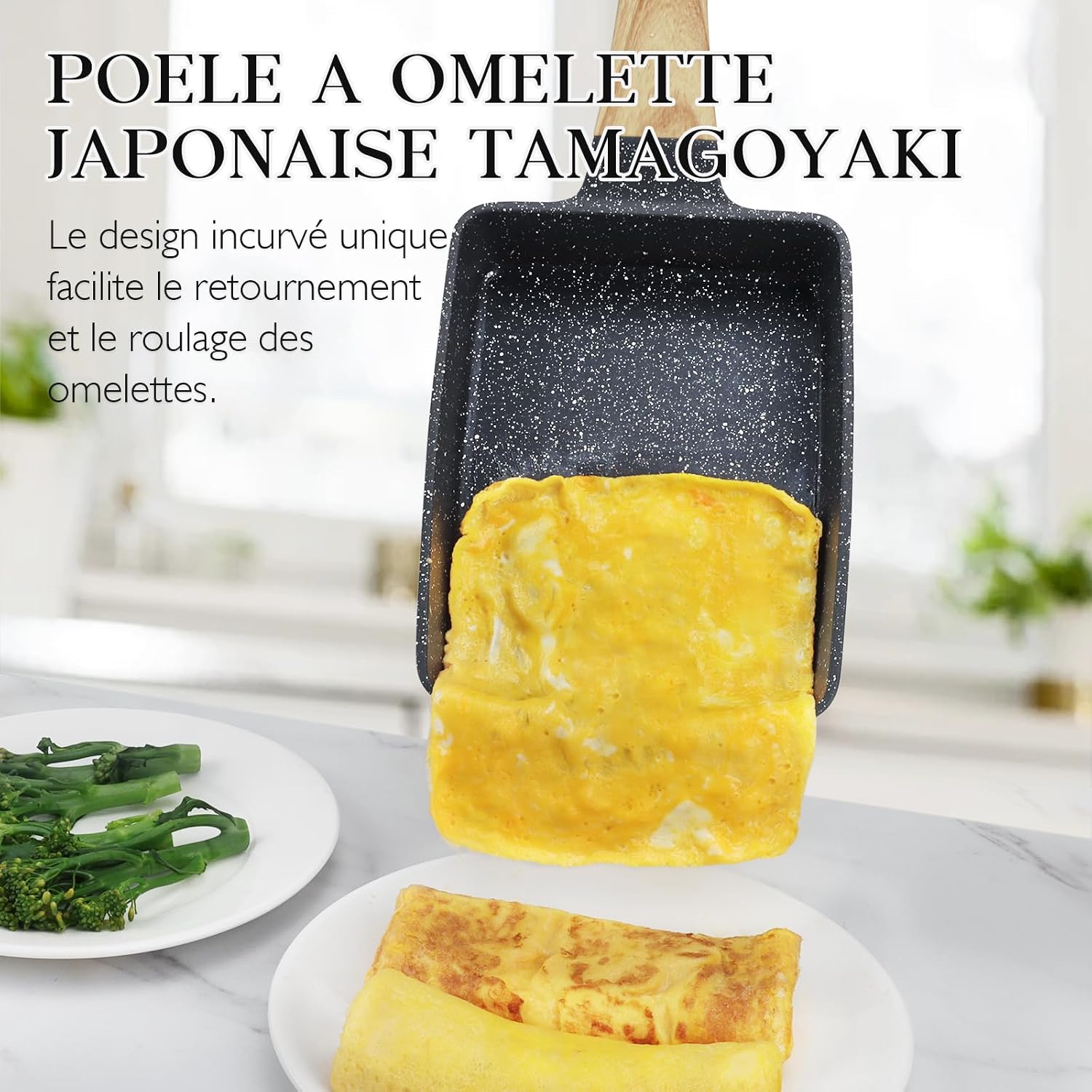 Detalle de GiPP G1-U-Ski-34-BE tamagoyakipanna med granitbeläggning