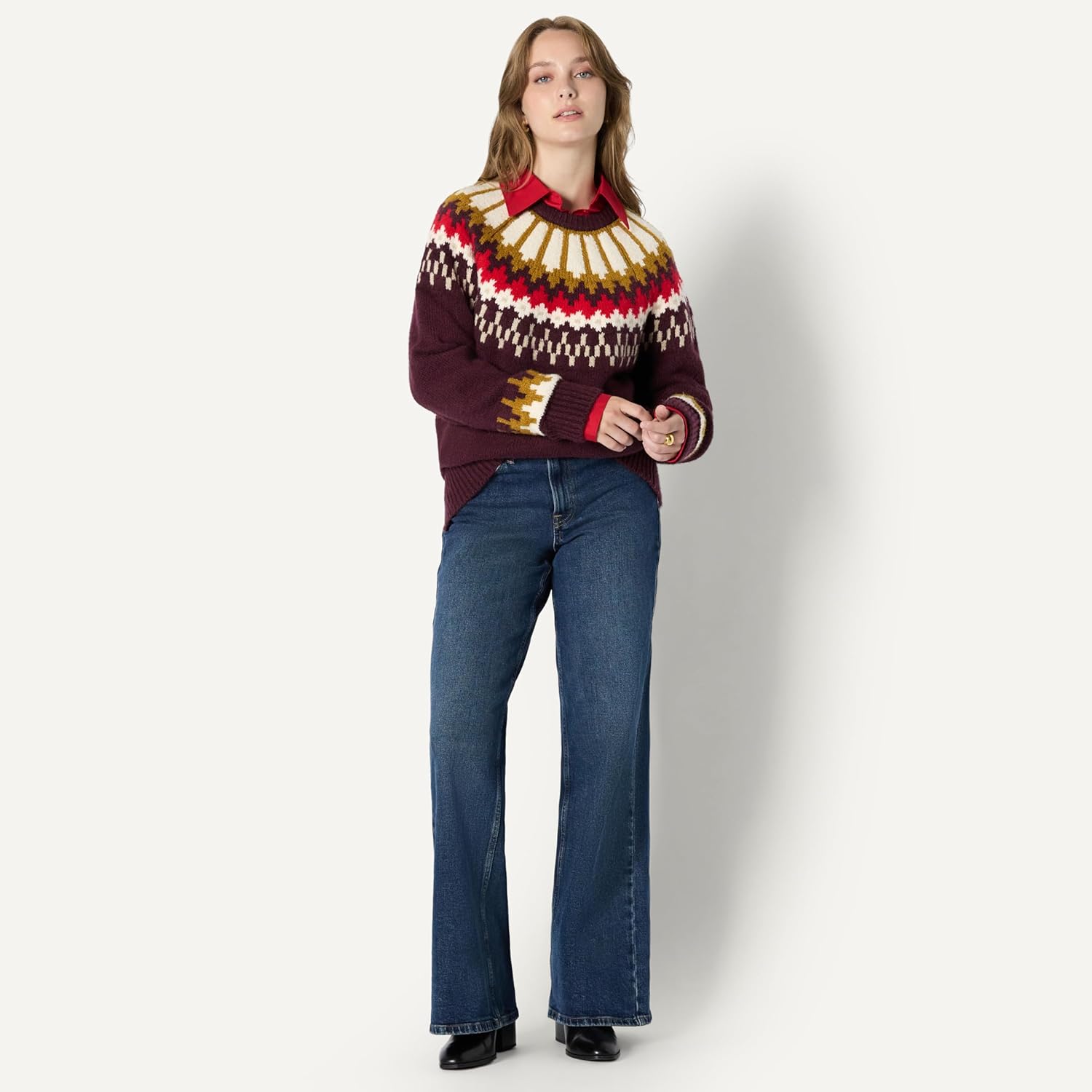 Thumbnail 4 de Amazon Essentials Damen Fair-Isle Oversize-Pullover mit Rundhalsausschnitt „Demis Favorit“