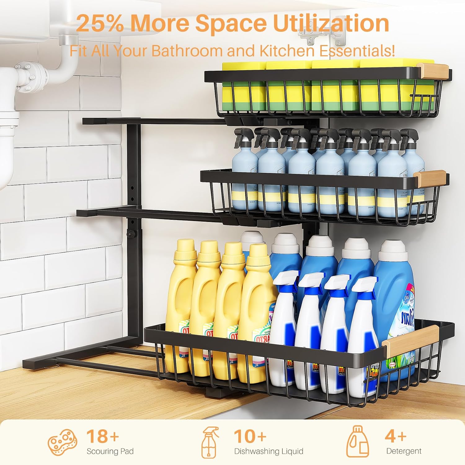 Detalle 2 de PXRACK Under-Sink Organizer, 3-Tier