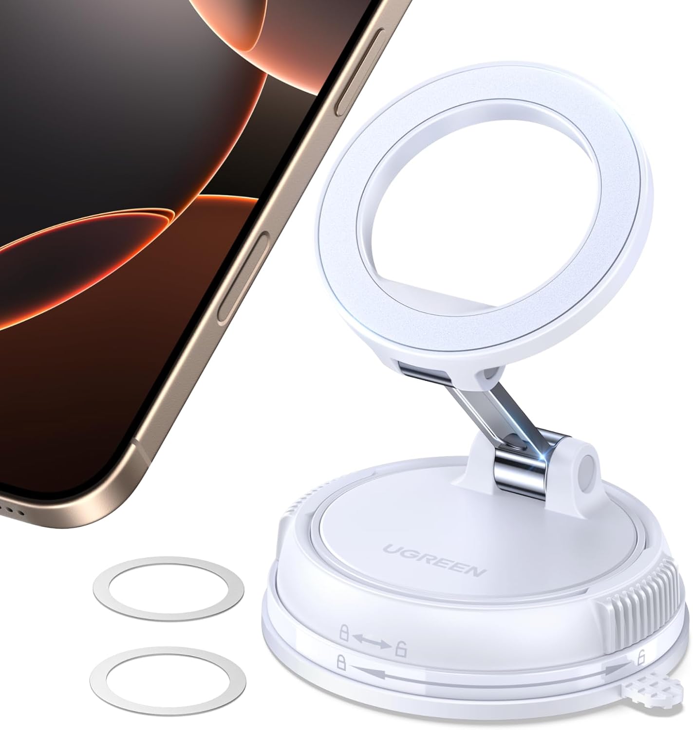 Detalle de UGREEN Soporte MagSafe 2 en 1 para coche