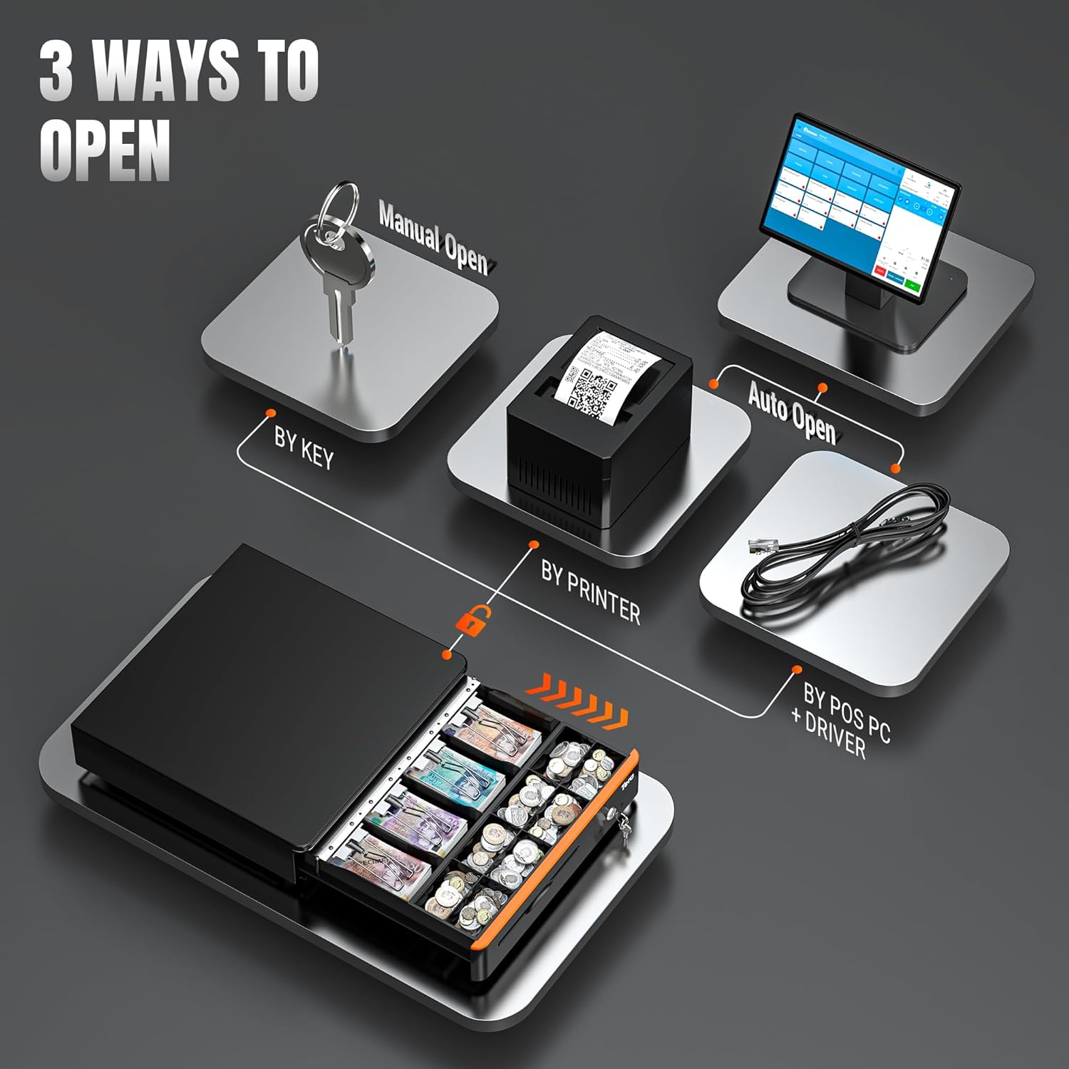 Thumbnail 4 de Tera 405R Auto Open Cash Drawer