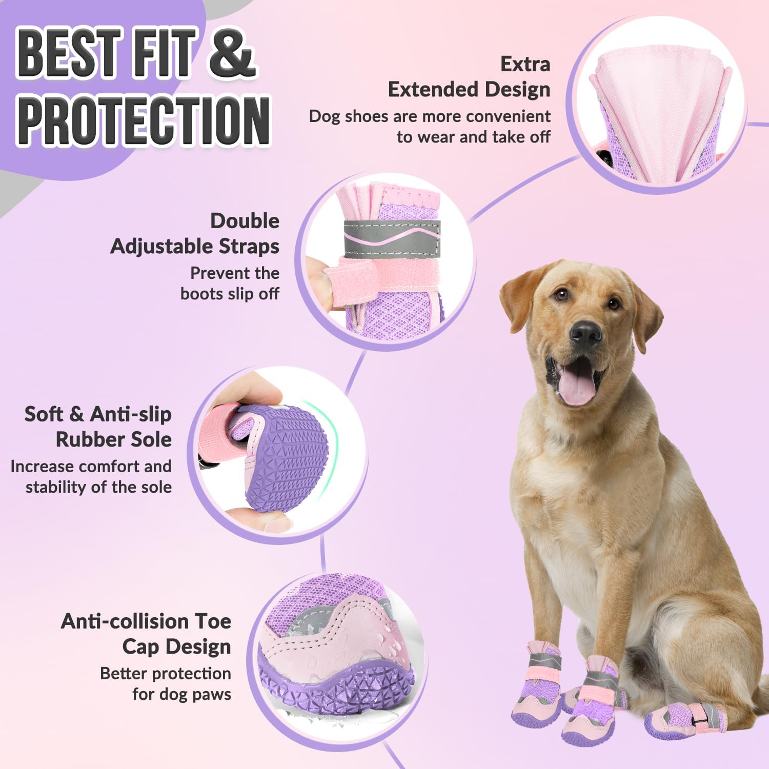 Thumbnail 4 de Eyein Dog Boots Paw Protector (2pc) – breathable, waterproof lower & reflective non-slip dog shoes