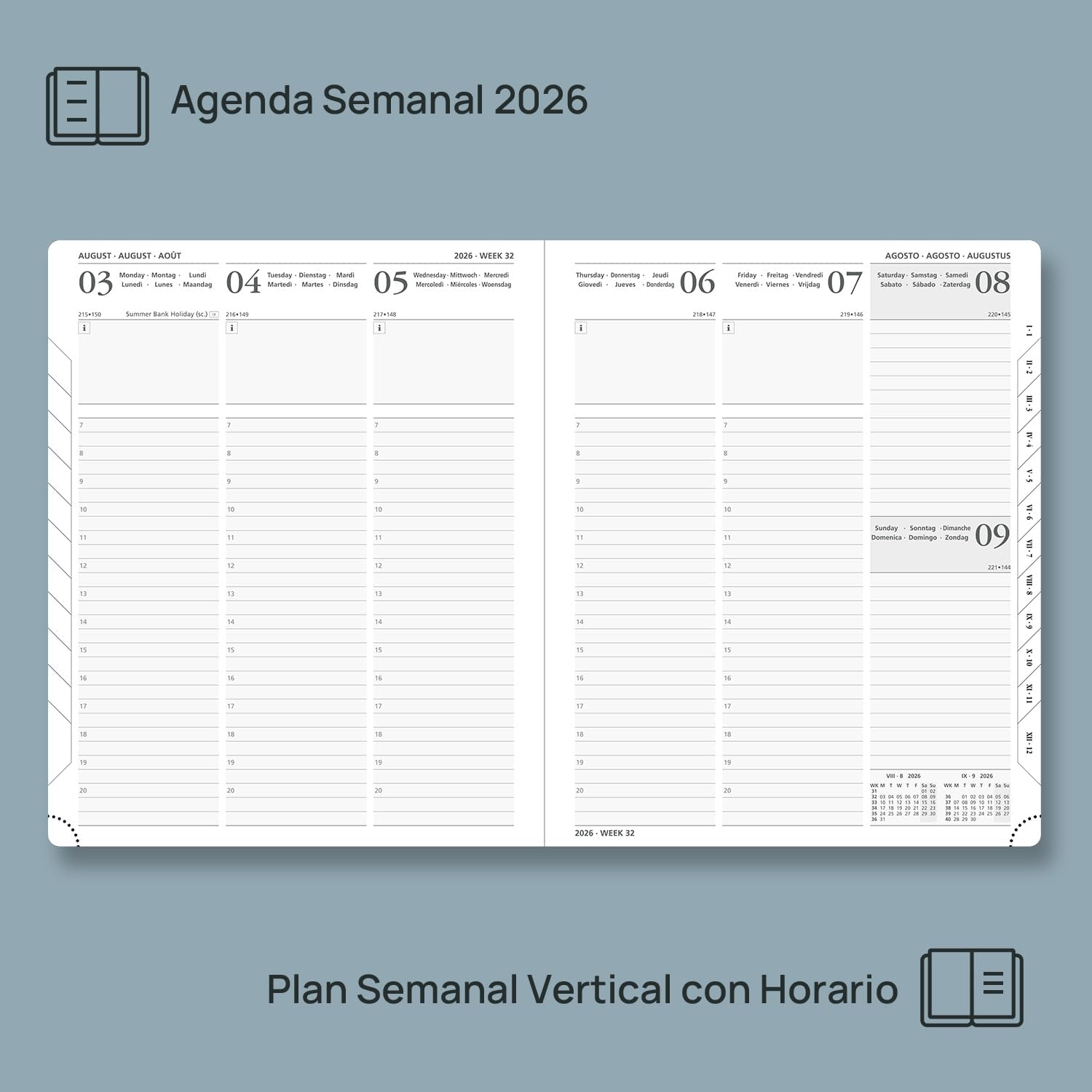 Thumbnail 2 de POPRUN Agenda 2026 Semana Vista Bolsillo 16 x 10,5 cm