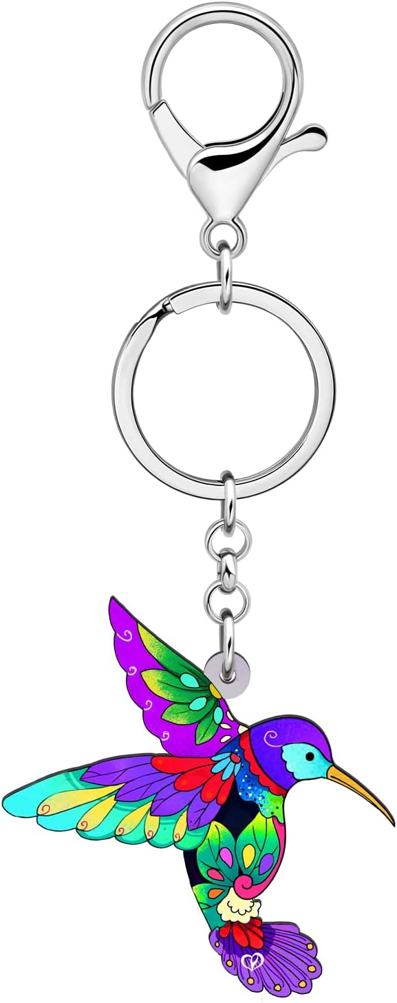 Detalle 2 de BAMAY Porte-clés Colibri Volant en Acrylique – Bijou léger pour femme