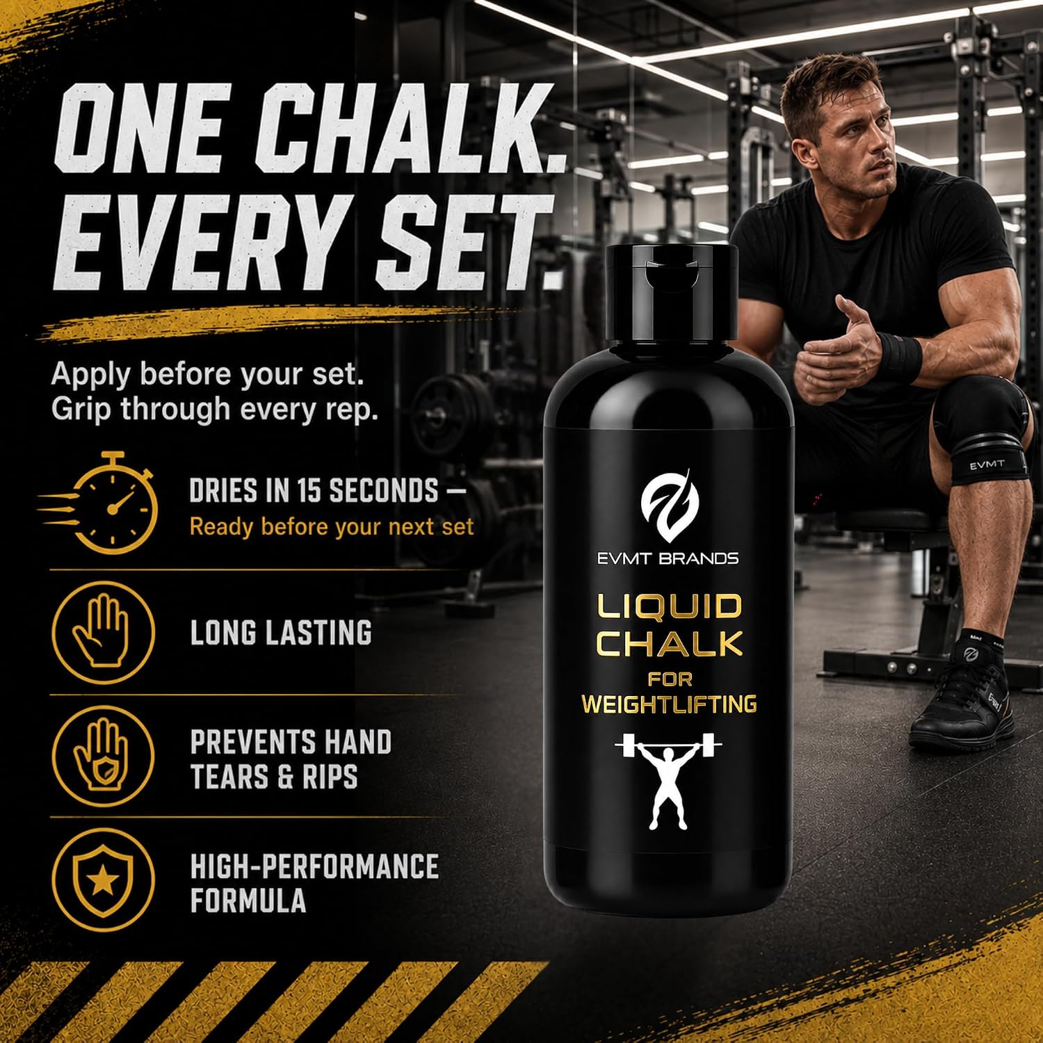 Thumbnail 6 de EVMT Brands Liquid Chalk – Mess-free gym chalk for weightlifting, climbing, gymnastics & dance