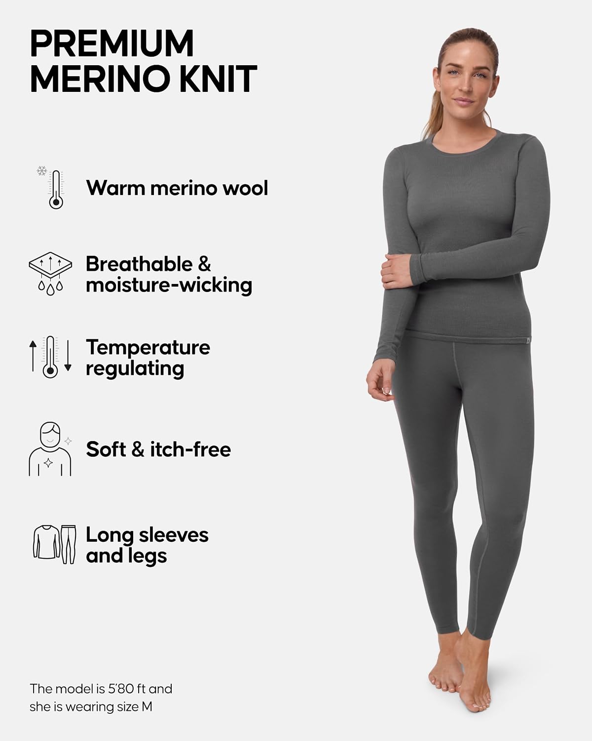 Detalle 2 de DANISH ENDURANCE Merino Wool Base Layer Set 180g