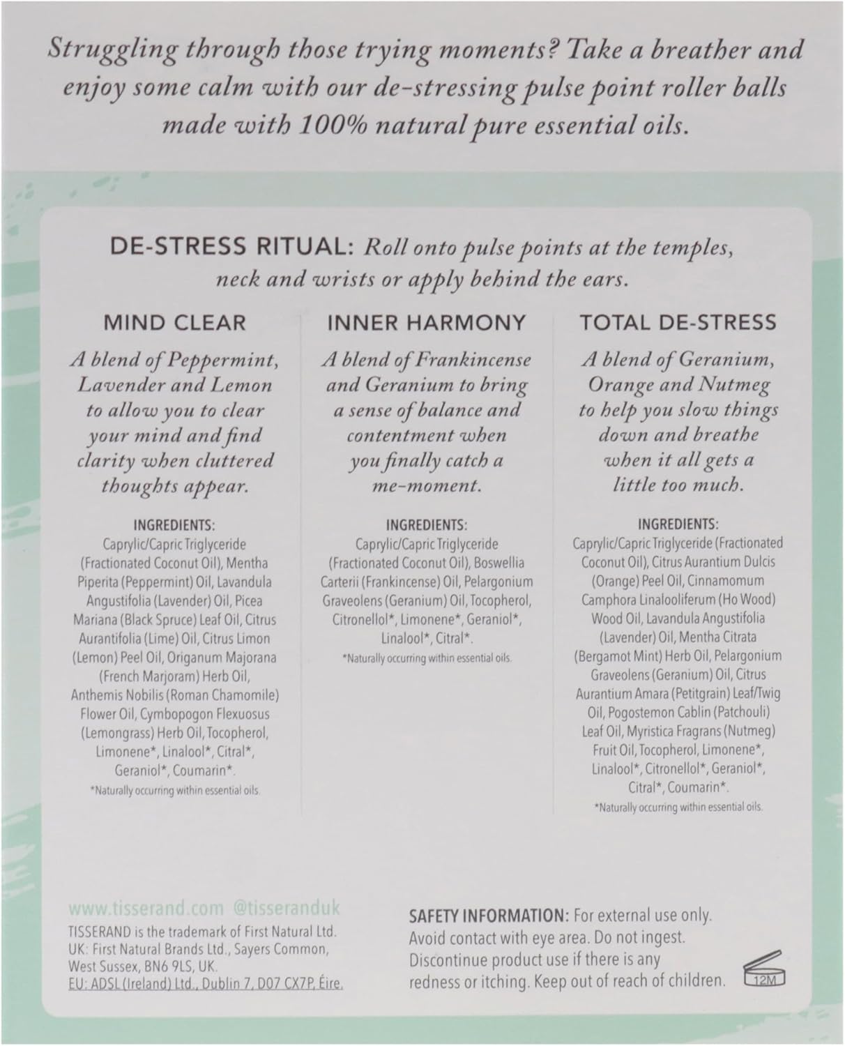 Thumbnail 6 de Tisserand The Little Box of De-Stress: Mind Clear, Inner Harmony, Total De-Stress – 3x10ml