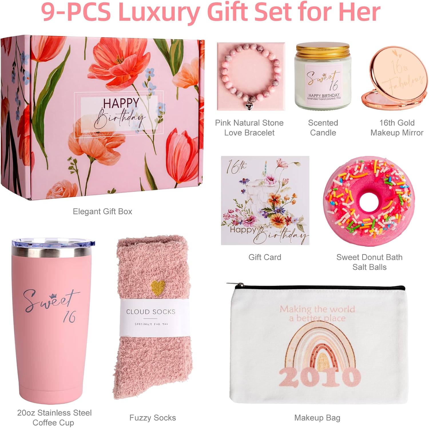 Thumbnail 5 de Anforsun Sweet 16 gift hamper set: 9-piece pamper box for a 16th birthday girl