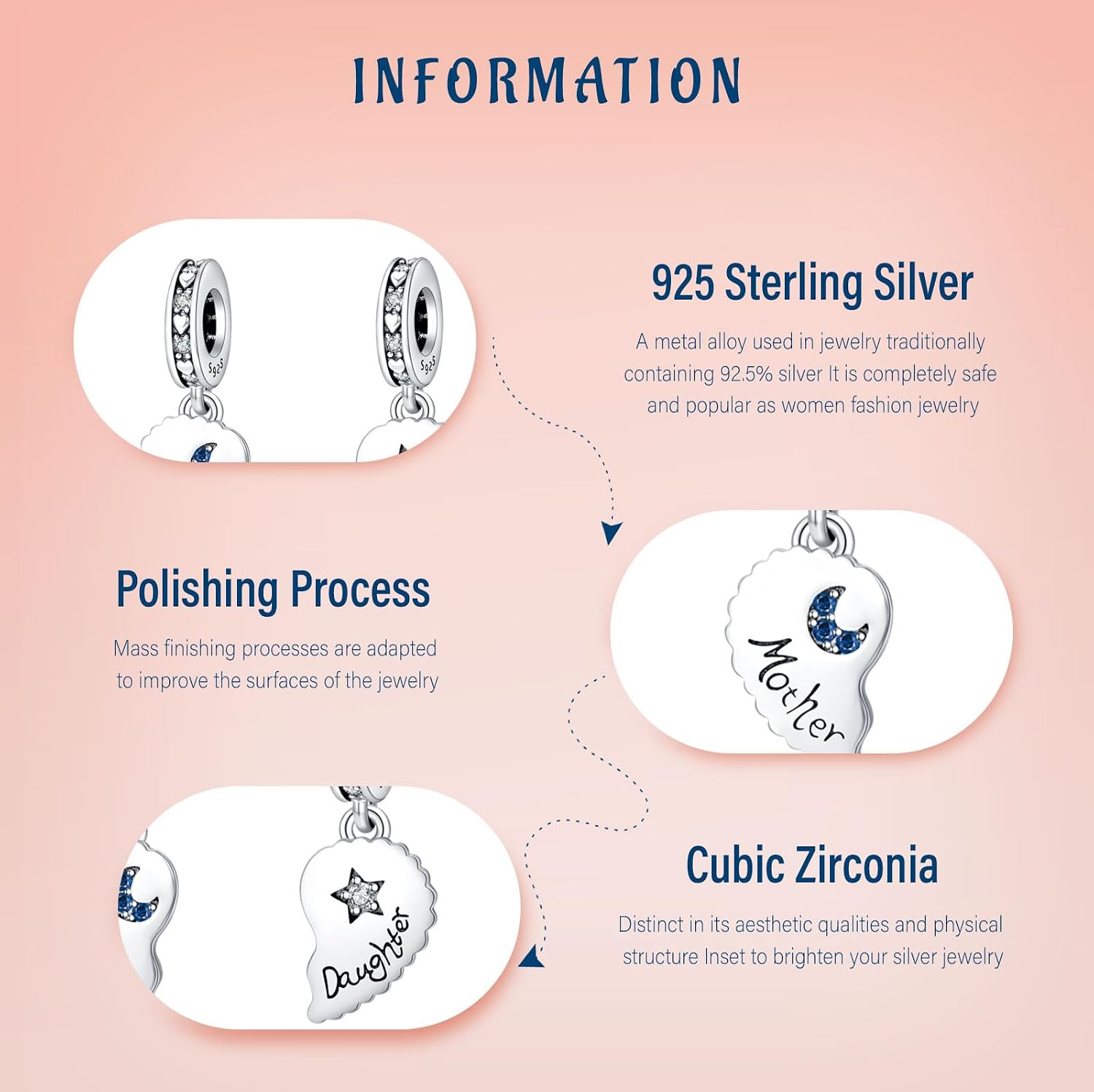 Detalle 1 de Amuefer 925 Silber Charms Armband 4,8 mm