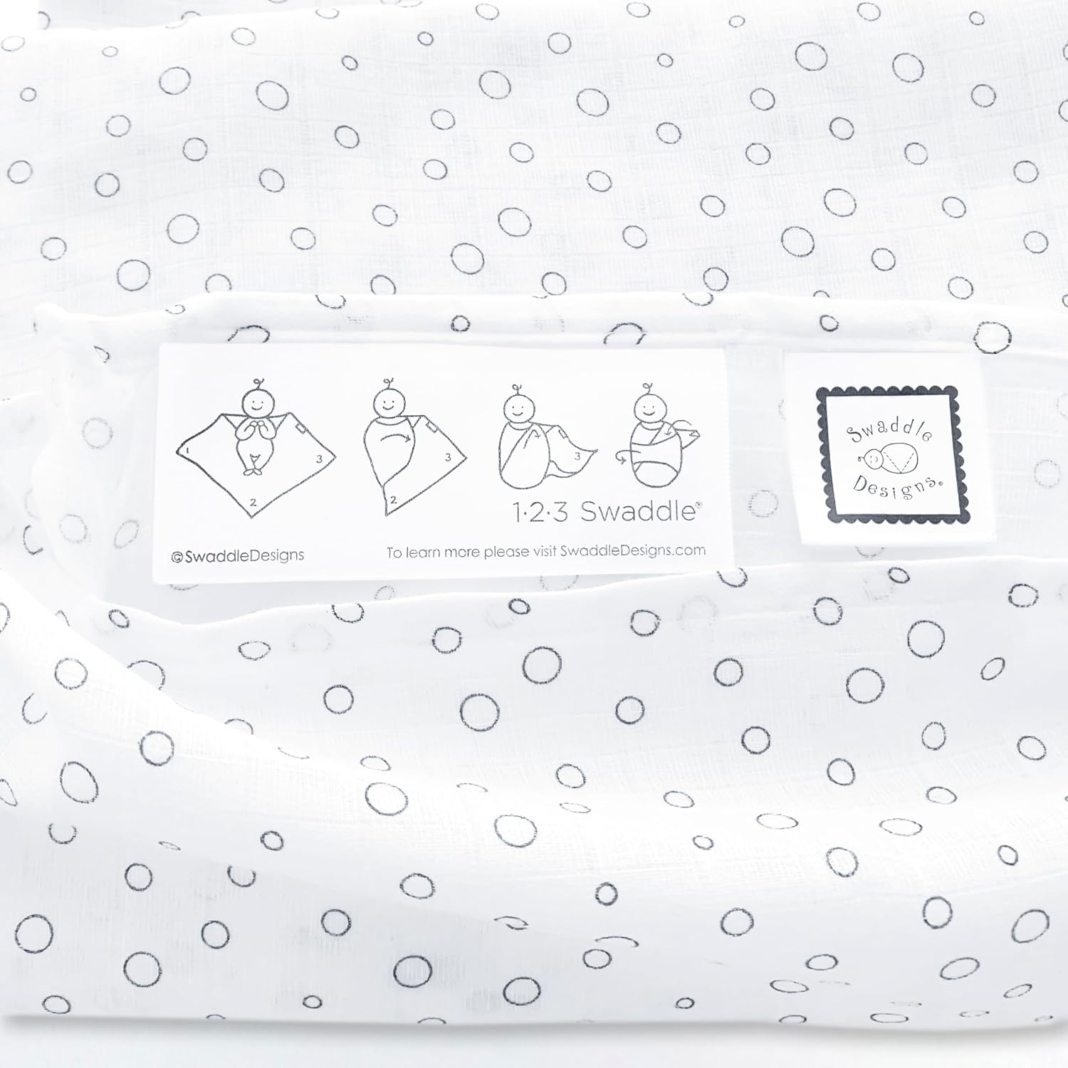 Detalle 2 de SwaddleDesigns Muslin Swaddle Blanket 46 x 46 inches