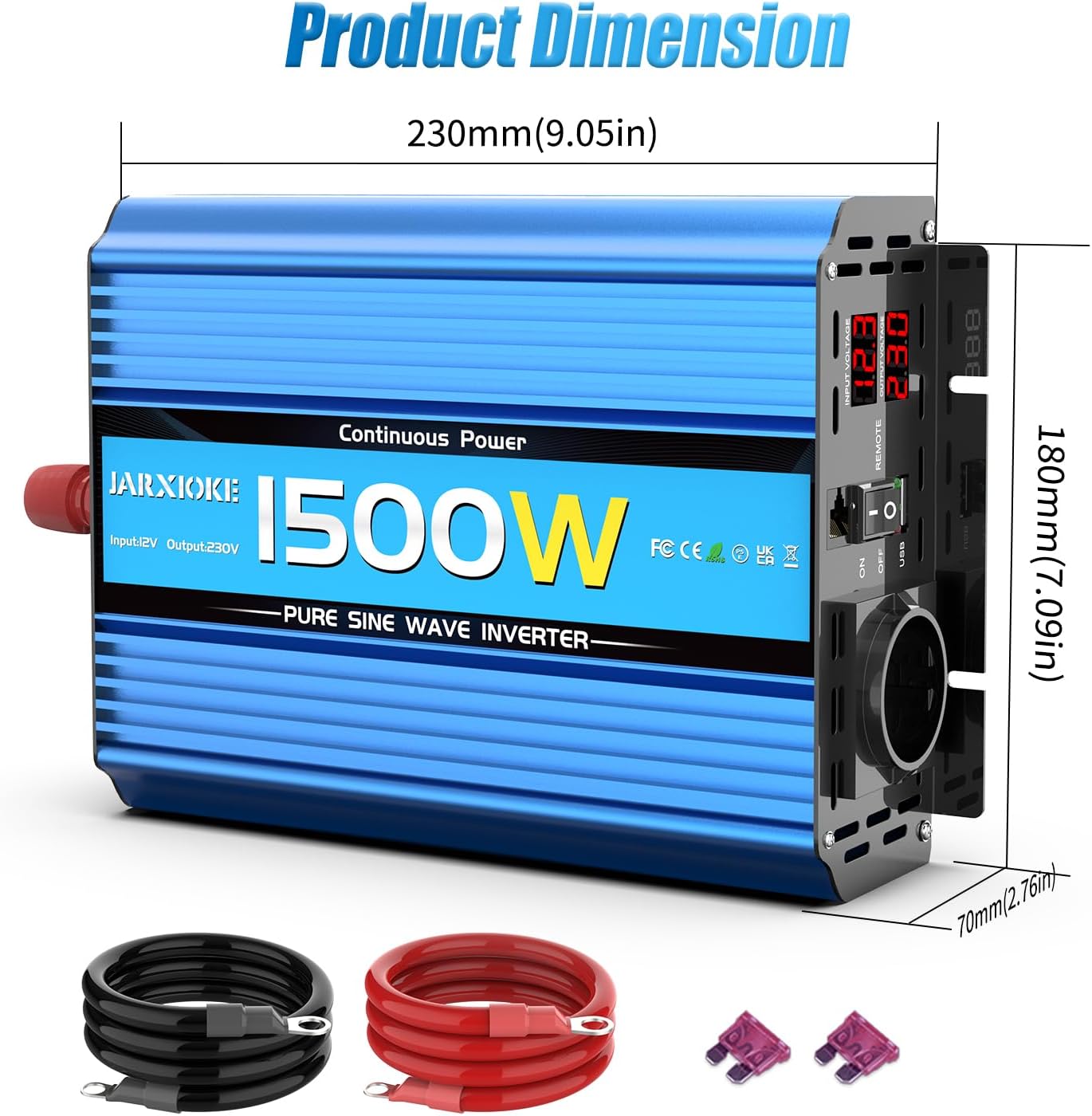 Thumbnail 6 de Reiner Sinus Wechselrichter 12V auf 230V 1500W/3000W inkl. Fernbedienung, EU-Steckdose und USB-Port