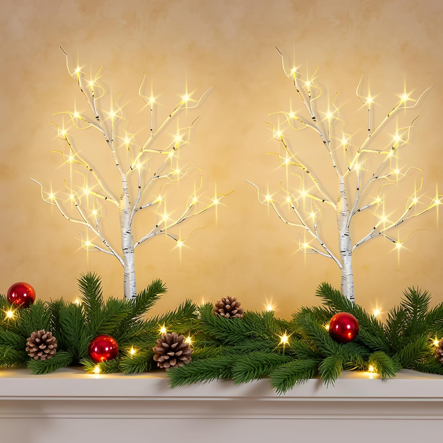 Detalle de HipTree Lighted Birch Trees, 2ft