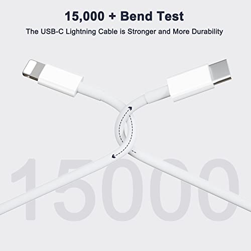 Detalle de Chargeur rapide USB-C UWECAN 20 W avec câble 1 m pour iPhone (14/13/12/11/X/8/7) – sécurité et performance