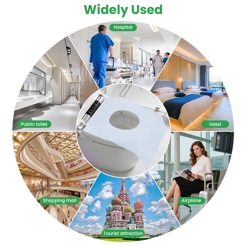 Thumbnail 6 de OFFCUP Disposable Toilet Seat Covers, 54 Pack, Waterproof Antibacterial Travel Covers