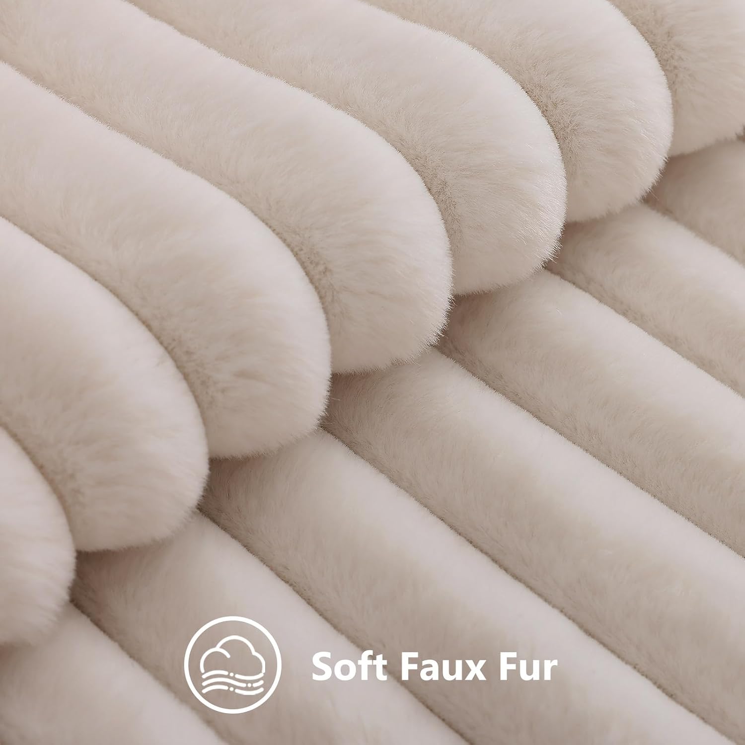 Detalle 2 de decorUhome Faux Fur Pillow Covers 18x18 Set of 2 🛋