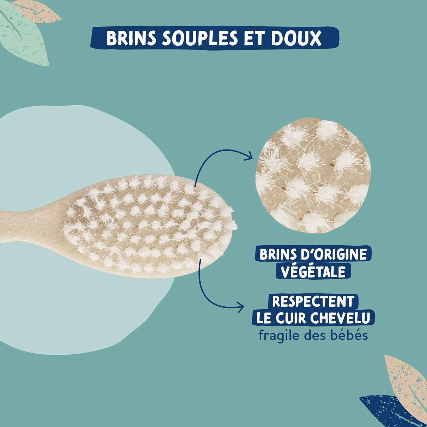 Detalle de Brosse bébé Dodie — douceur pour les cheveux fins et fragiles des tout-petits