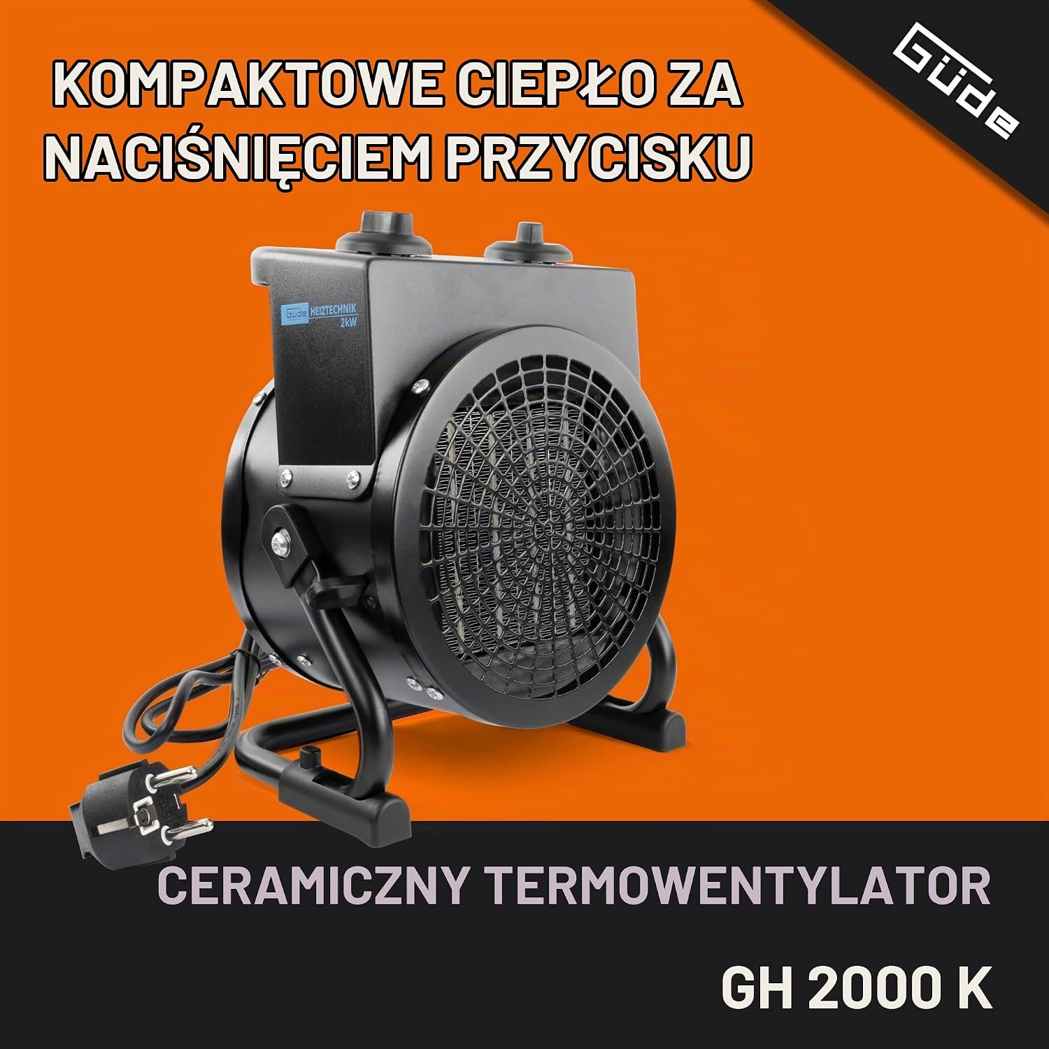 Detalle 2 de Güde 85178 GH 2000 K – ceramiczny termowentylator PTC 1000/2000 W