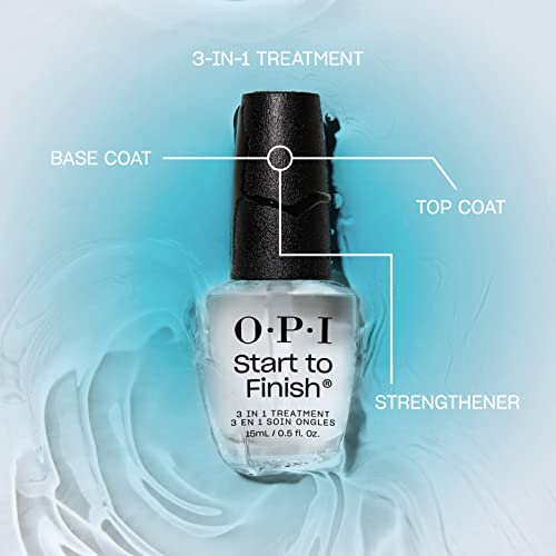 Detalle 2 de OPI Start to Finish 3-in-1 Nail Polish Treatment: Base Coat, Top Coat, and Strengthener