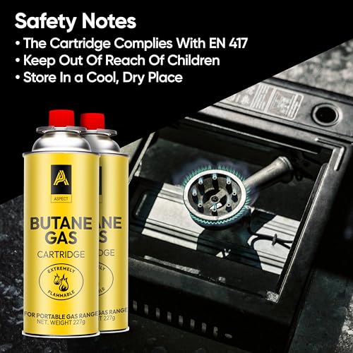 Thumbnail 4 de ASPECT Camping Gas 227g (Pack of 8): Universal Butane Canisters for Portable Stoves and More