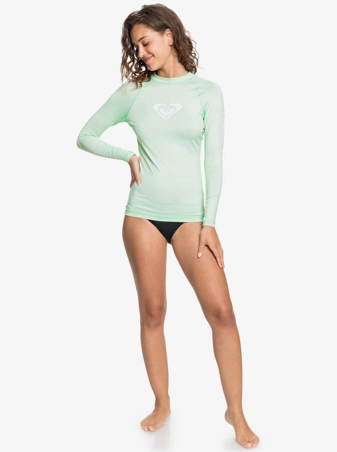 Detalle de Roxy Whole Hearted LS Rashguard Surf pour Femme – protection et confort pour vos sessions