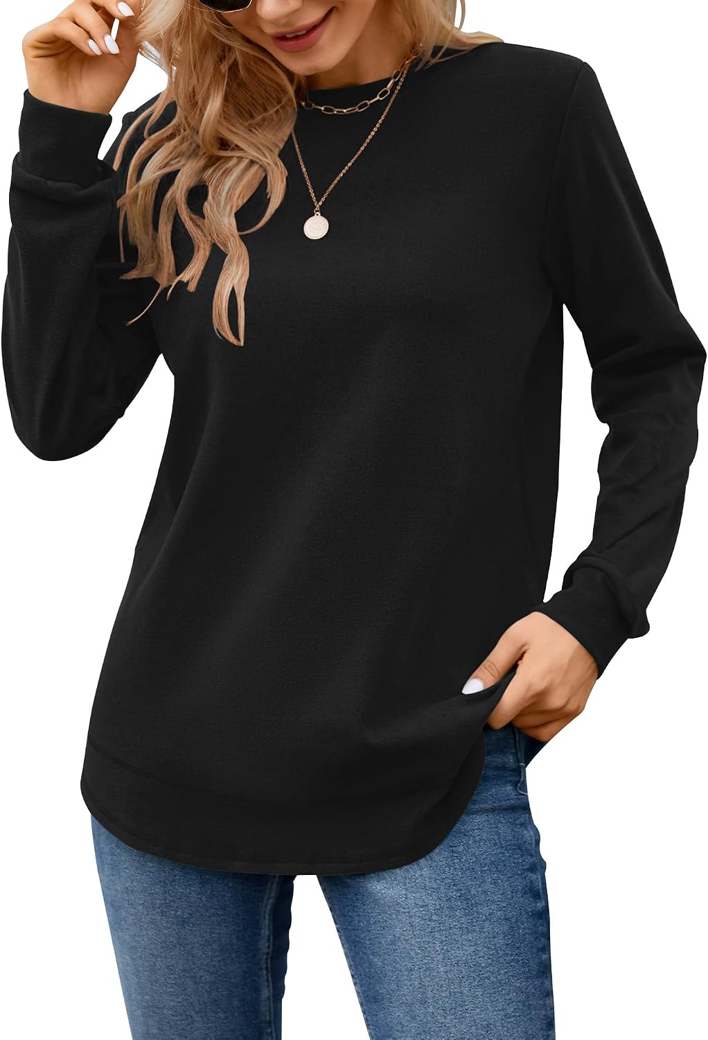 Thumbnail 6 de MISFAY Women's Tunic Sweatshirt with Curved Hem and Stretch Fabric
