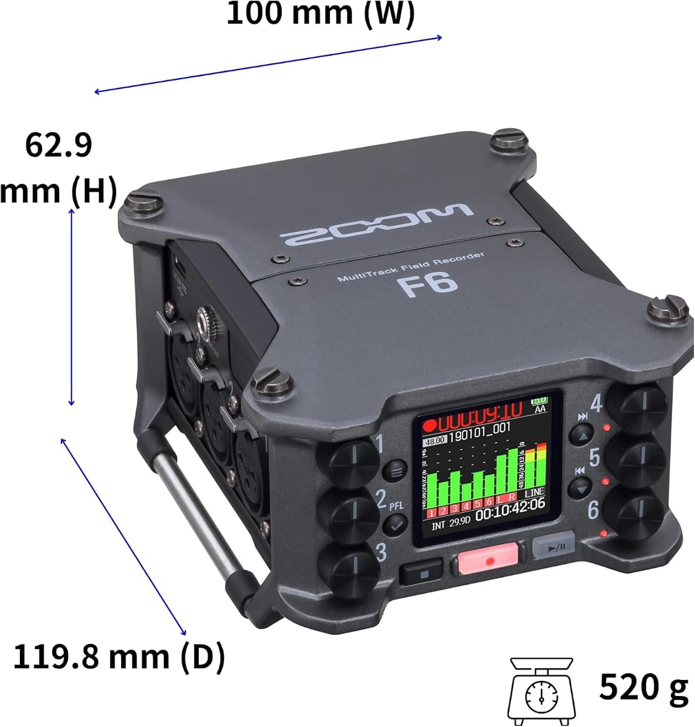 Thumbnail 6 de ZOOM F6 フィールドレコーダー、32bitフロート・6入力対応、ZPC-1マイク2本セット