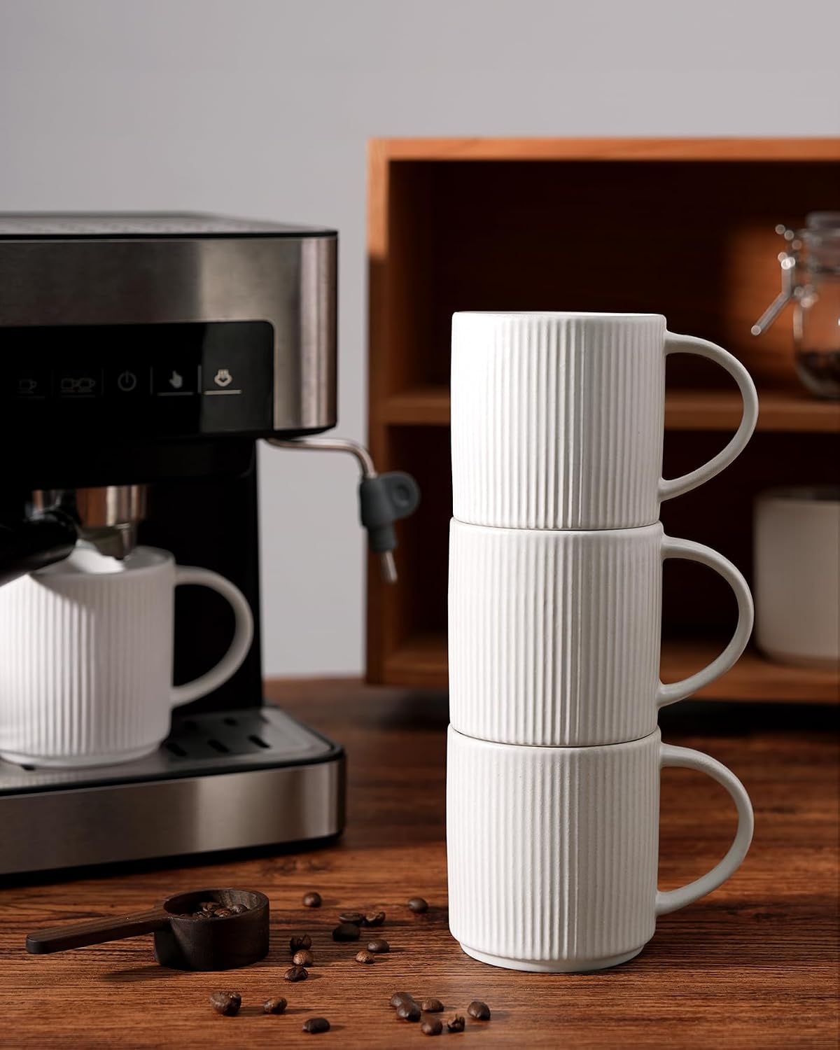 Thumbnail 6 de Famiware Coffee Mug Set for 6 - 12 oz Stoneware Mugs with Handle (Matte White)