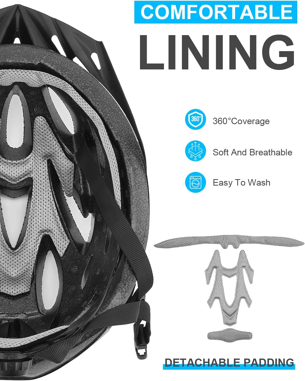 Thumbnail 4 de Moplasz Bike Helmet with Light (Men & Women) – Unisex Adjustable Cycle Helmet, 58–62cm